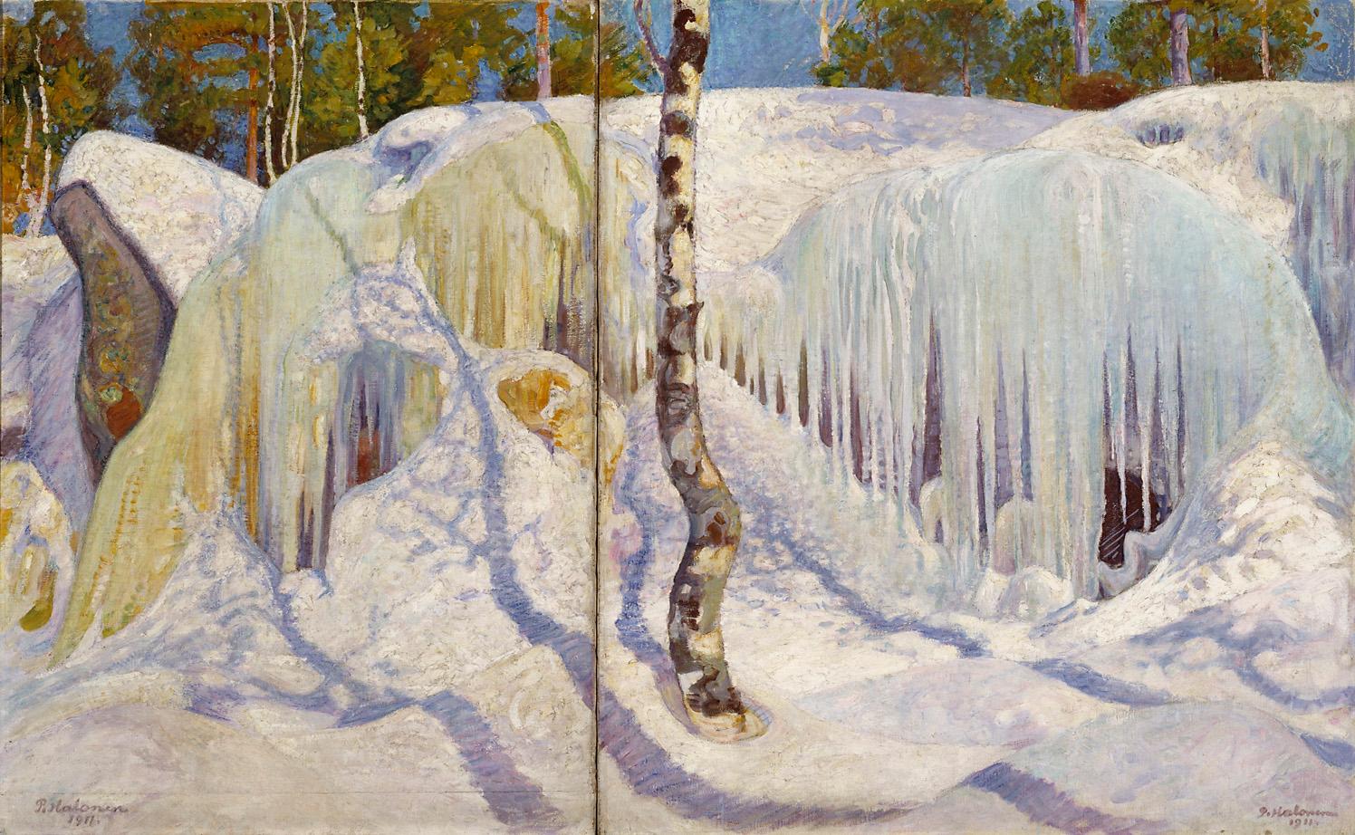 Pekka Halonen: Jään ja lumen peittämä kallio (1911)